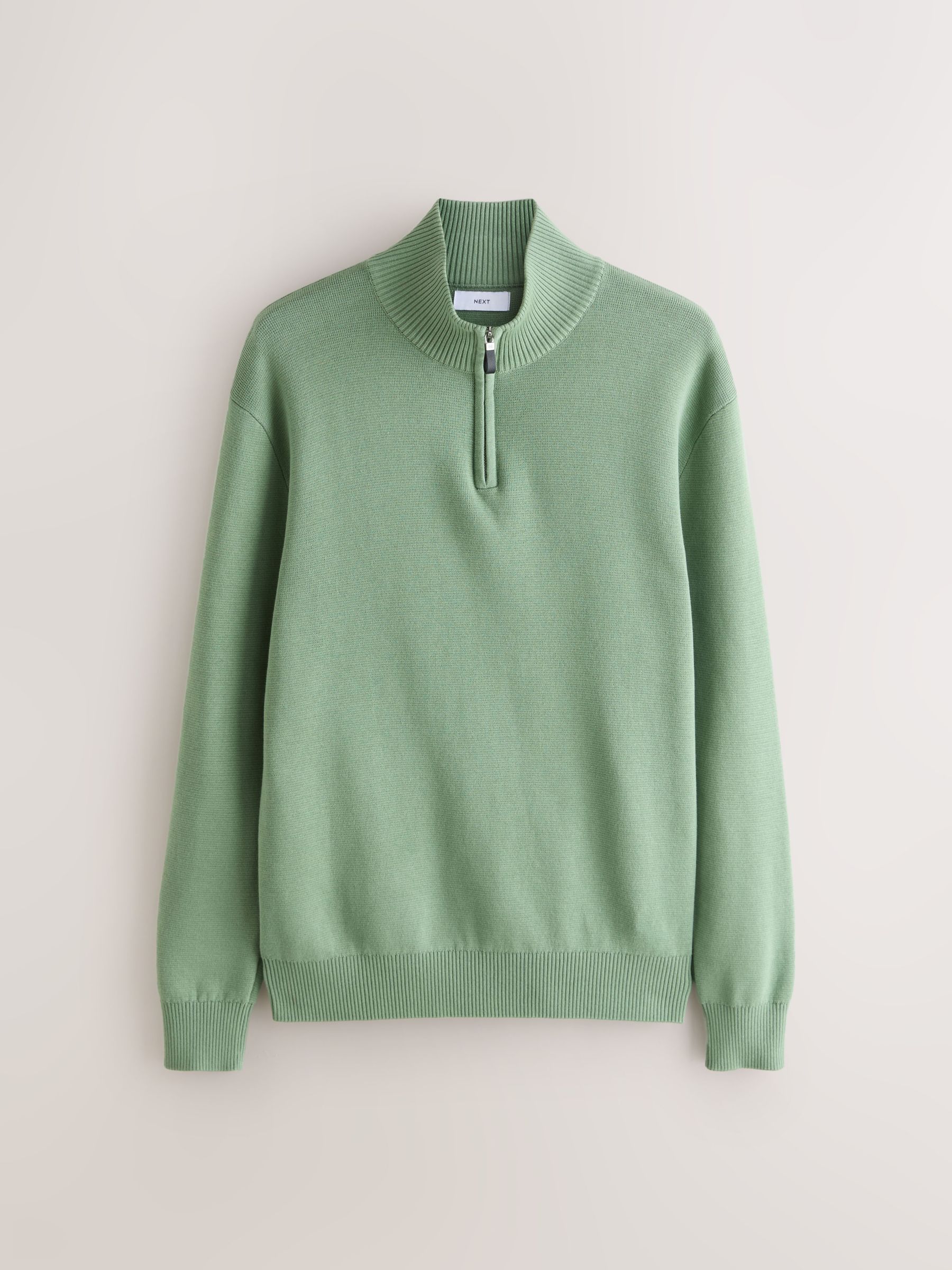 Buy Dark Stone/Sage Green Quarter Zip Jumpers 2 Pack from the Next