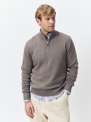 Dark Stone/Sage Green Regular Fit Premium Quarter Zip Jumpers 2 Pack - Image 8 of 10