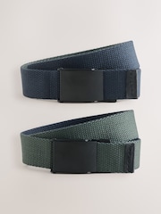 Navy/Khaki Reversible Woven Belt - Image 1 of 5
