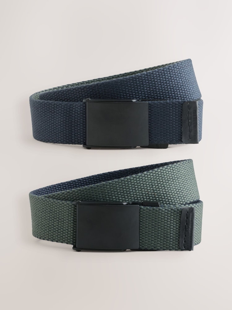 Navy/Khaki Reversible Woven Belt - Image 1 of 5