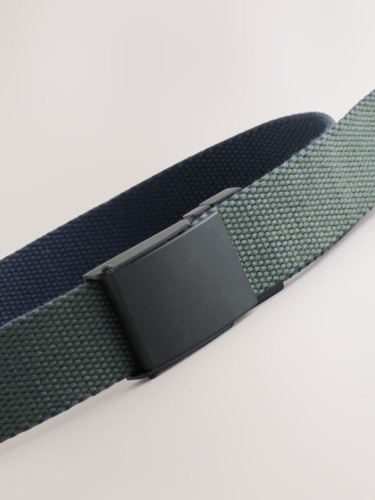 Navy/Khaki Reversible Woven Belt - Image 5 of 5