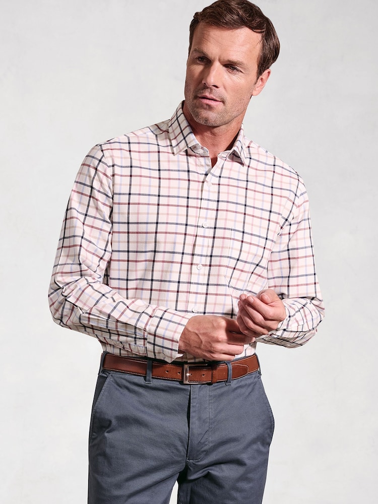Brook Taverner Pink Tattersall Check 100% Cotton Shirt - Image 1 of 6