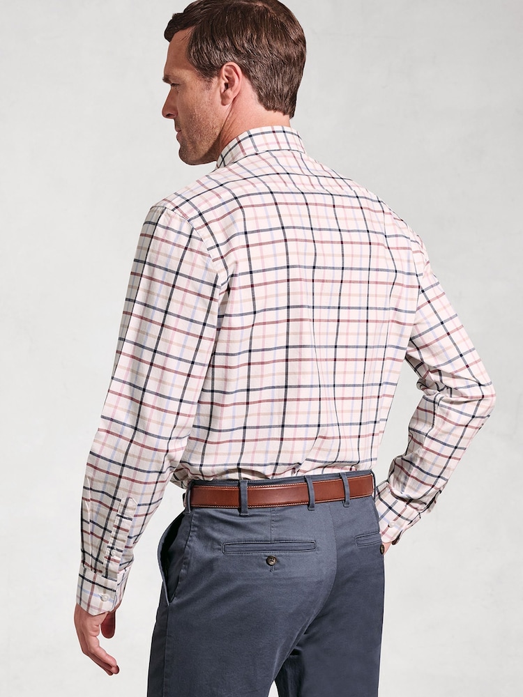Brook Taverner Pink Tattersall Check 100% Cotton Shirt - Image 2 of 6