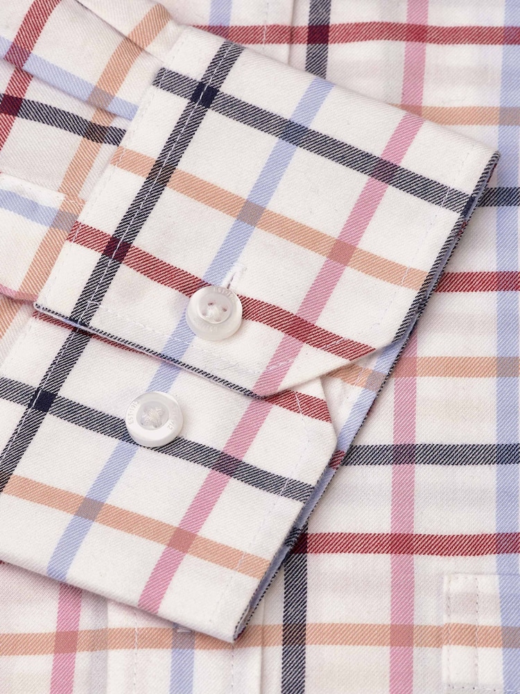 Brook Taverner Pink Tattersall Check 100% Cotton Shirt - Image 6 of 6