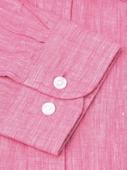 Brook Taverner Pink Pure 100% Linen Shirt - Image 4 of 4