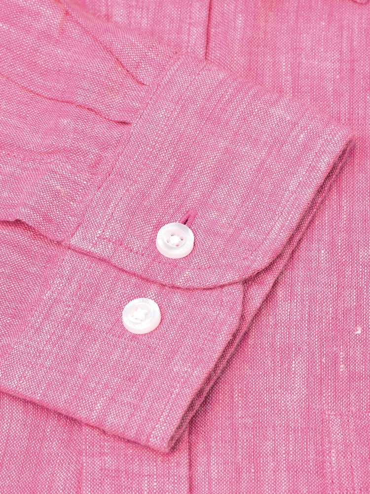 Brook Taverner Pink Pure 100% Linen Shirt - Image 4 of 4