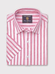 Brook Taverner Pink Pure 100% Linen Shirt - Image 2 of 4