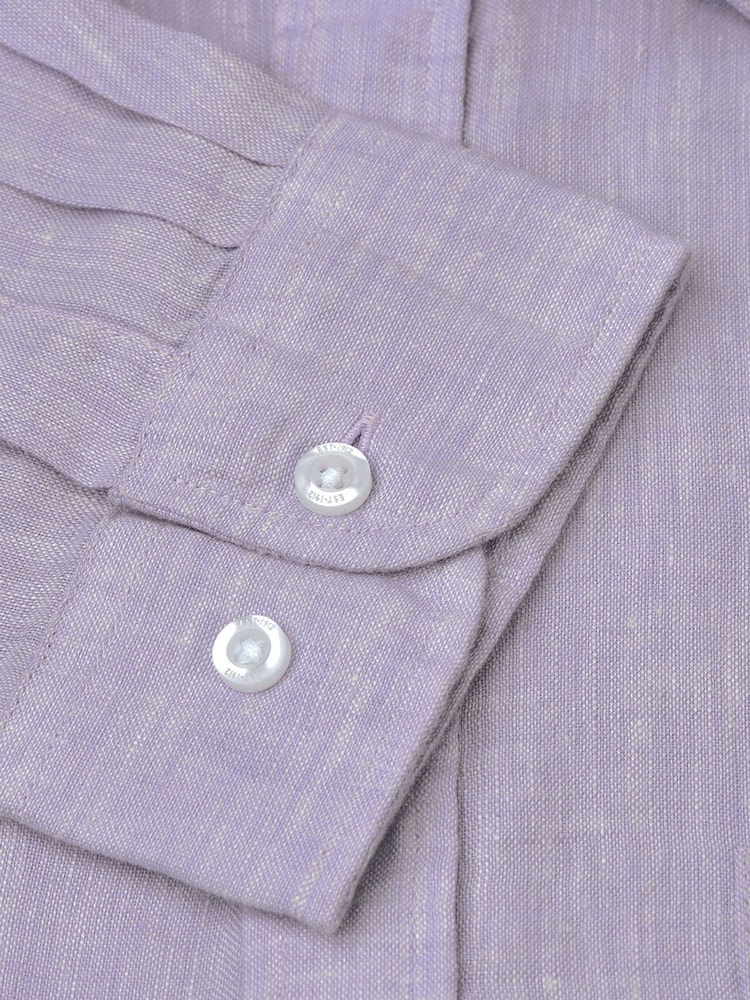 Brook Taverner Purple Pure 100% Linen Shirt - Image 2 of 3
