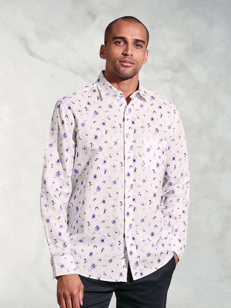 Brook Taverner Purple Watercolour Shirt - Image 1 of 4