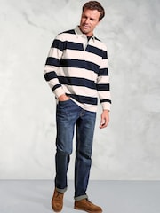 Brook Taverner Blue Hooped Rugby 100% Cotton Shirt - Image 2 of 3