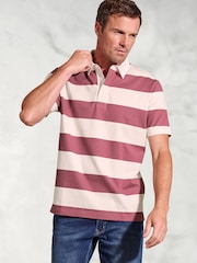 Brook Taverner Pink Hooped Rugby 100% Cotton Shirt - Image 1 of 3