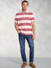 Brook Taverner Pink Hooped Rugby 100% Cotton Shirt - Image 2 of 3