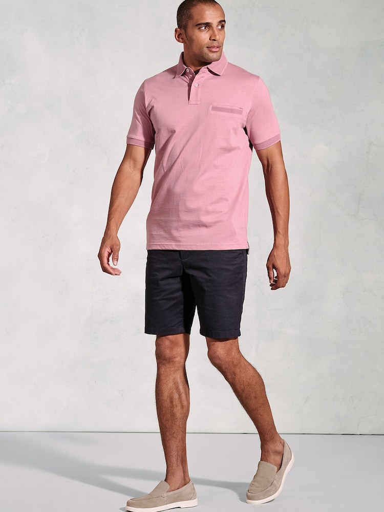 Brook Taverner Pink Jersey 100% Cotton Polo Shirt - Image 3 of 3