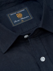 Brook Taverner Blue Pure 100% Linen Shirt - Image 3 of 3
