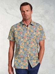 Brook Taverner Green Tropical Print Shirt - Image 1 of 4