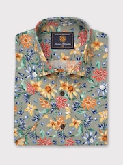 Brook Taverner Green Tropical Print Shirt - Image 2 of 4