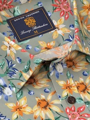 Brook Taverner Green Tropical Print Shirt - Image 3 of 4
