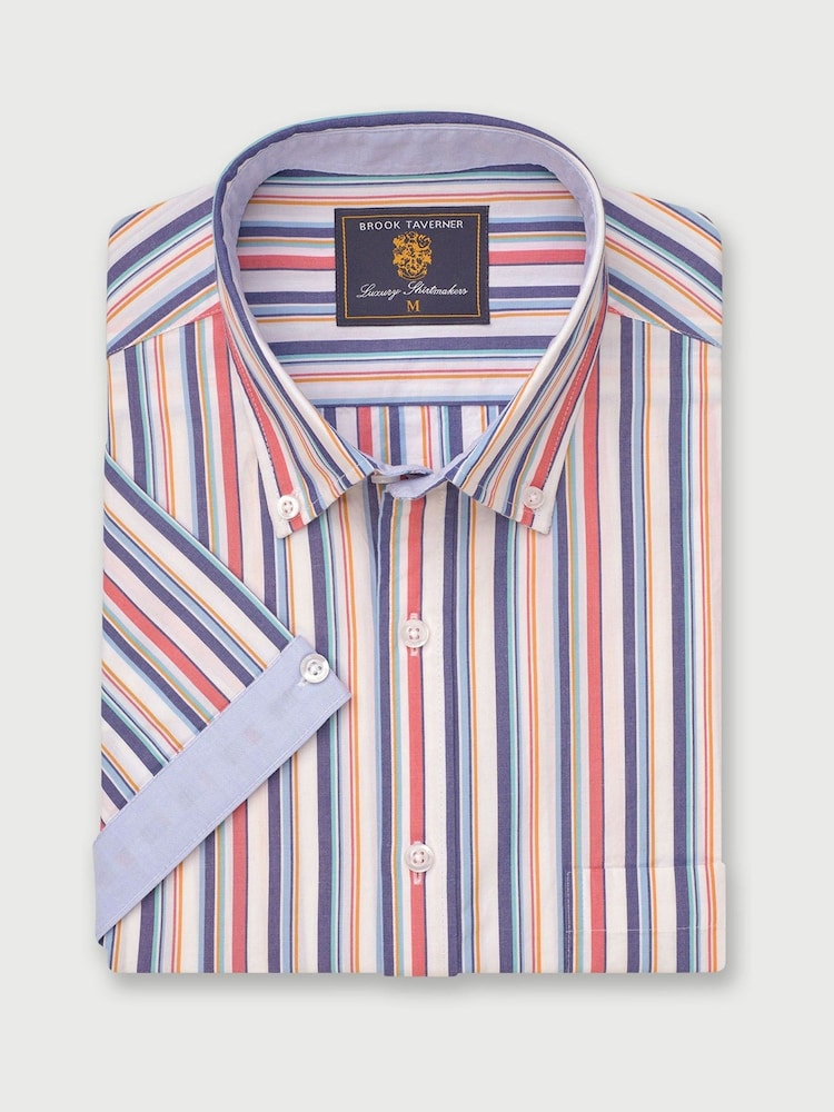 Brook Taverner White Portofino 100% Cotton Shirt - Image 2 of 4