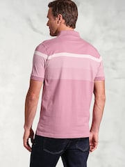 Brook Taverner 100% Cotton Placement Stripe Jersey Polo Shirt - Image 2 of 3