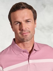 Brook Taverner 100% Cotton Placement Stripe Jersey Polo Shirt - Image 3 of 3