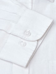 Brook Taverner White Pure 100% Linen Shirt - Image 3 of 3