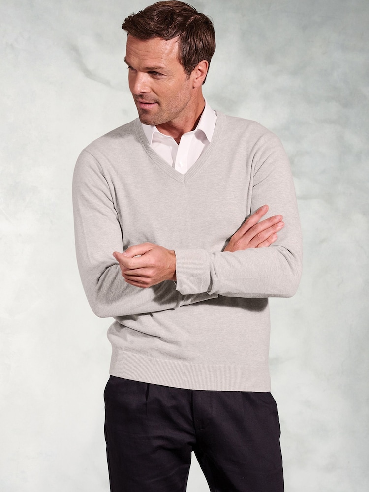 Brook Taverner White V-Neck Jumper - Image 1 of 3
