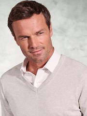 Brook Taverner White V-Neck Jumper - Image 2 of 3