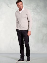 Brook Taverner White V-Neck Jumper - Image 3 of 3