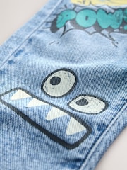 Mid Blue Denim Monster Graffiti Jeans (3mths-7yrs) - Image 7 of 8