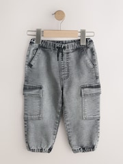 Grey Comfort Stretch Wide Cargo Jeans (3mths-7yrs) - Image 4 of 8