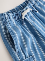 Mid Blue Stripe Wide Leg Pull On Jeans (3mths-7yrs) - Image 4 of 4