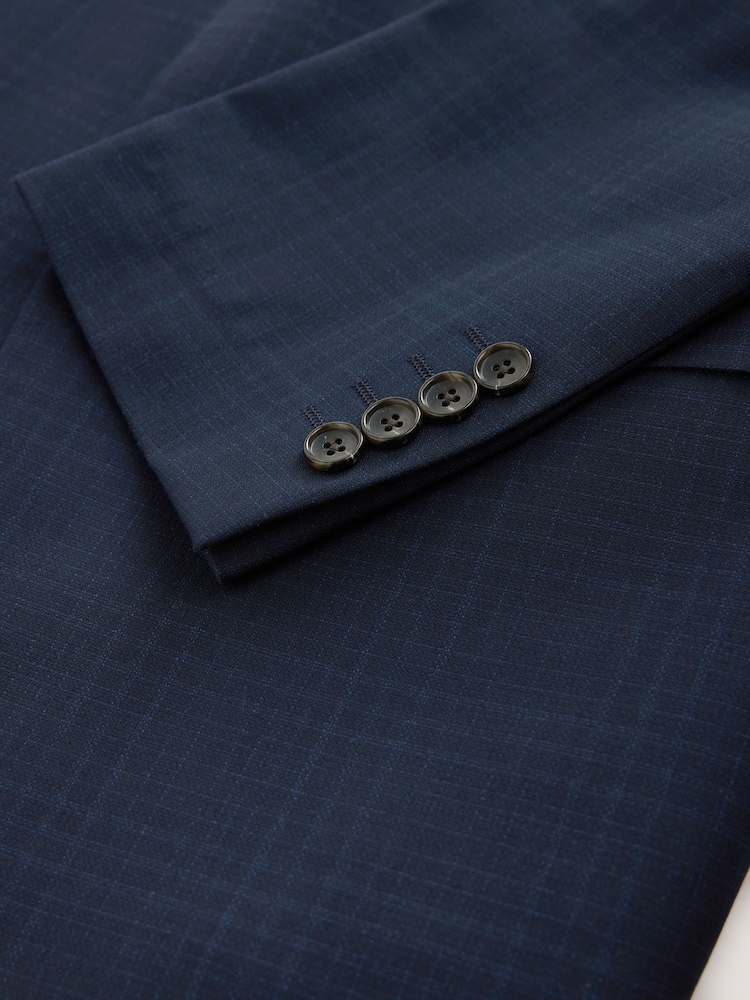 Marineblau/blau - Karierter Anzug im Slim-Fit: Sakko - Bild 10 von 10