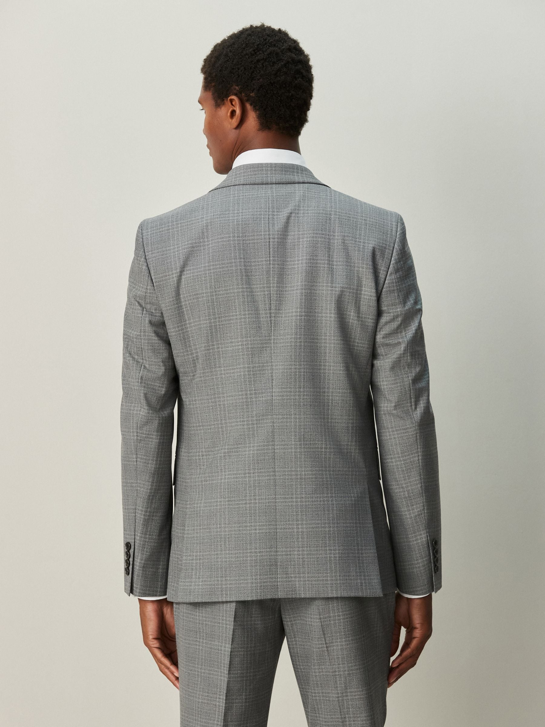 Buy Grey Slim Fit Check Suit Jacket from Next USA