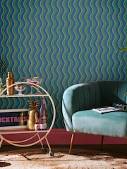 Graham & Brown Neon Nights Envy Making Waves A4 Wallpaper Sample - Image 1 of 4