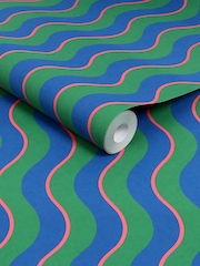 Graham & Brown Neon Nights Envy Making Waves A4 Wallpaper Sample - Image 3 of 4