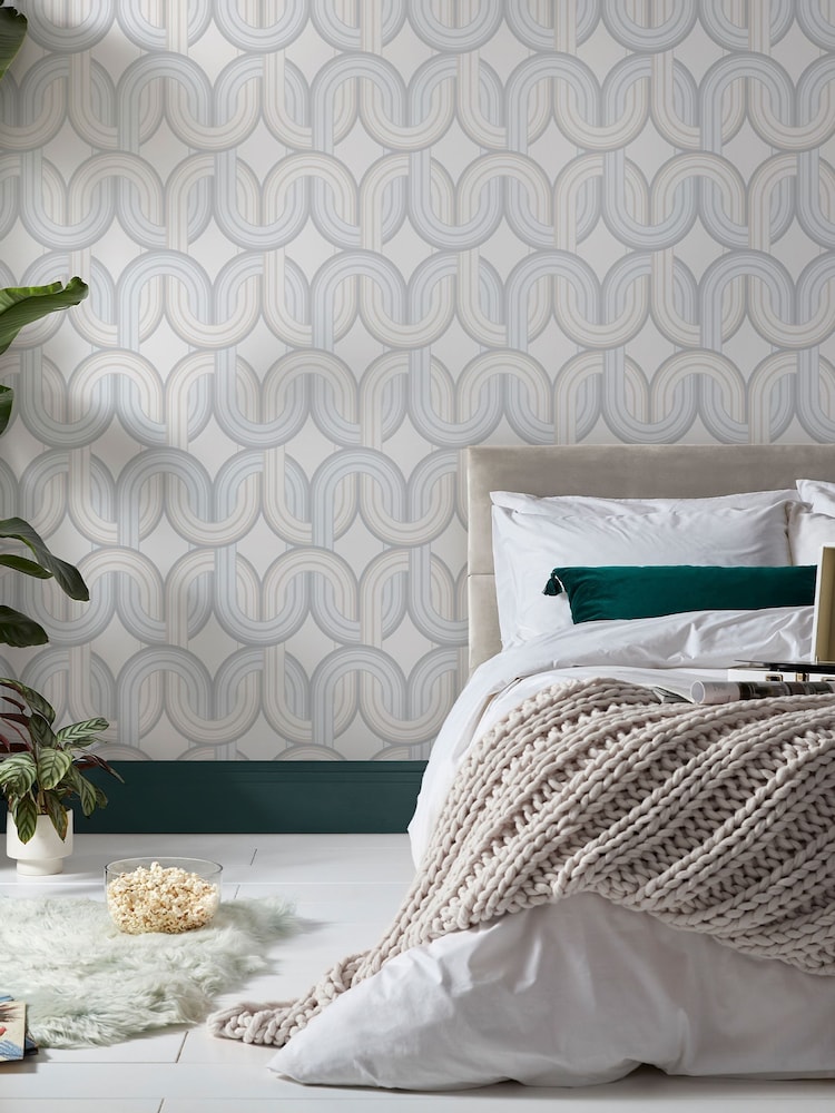 Graham & Brown Day Envy In the Loop Hazy A4 Wallpaper Sample - Image 1 of 4