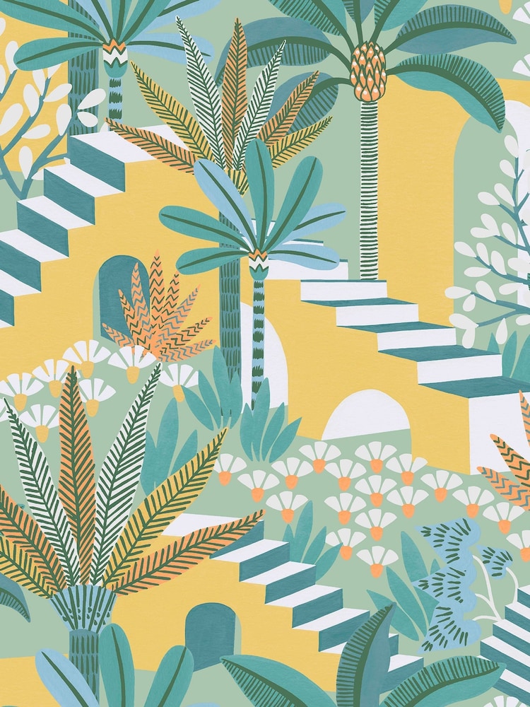 Graham & Brown Citron Envy Vacay A4 Wallpaper Sample - Image 2 of 3 Graham & Brown Citron Envy Vacay A4 Wallpaper Sample - Image 2 of 3