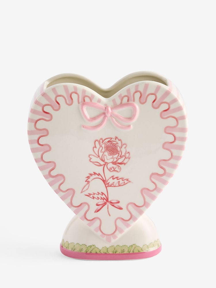 Cath Kidston Pink Heart Shaped Vase - Image 5 of 5