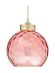 BHS Pink Dimpled Glass Ball Easyfit Ceiling Light - Image 5 of 7