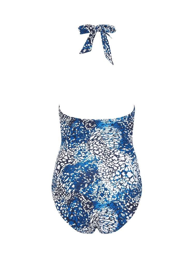 Star by Julien MacDonald Blue Halter Printed Swimsuit - Image 2 of 2