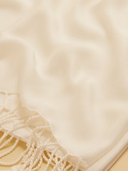 Joules Ascot Cream Wrap Scarf - Image 6 of 7