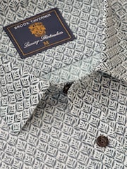 Brook Taverner Grey Geo Print 100% Cotton Shirt - Image 2 of 3