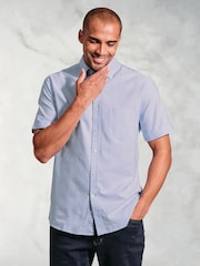 Brook Taverner Blue 100% Cotton Oxford Shirt - Image 1 of 4