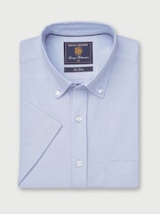 Brook Taverner Blue 100% Cotton Oxford Shirt - Image 2 of 4