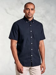 Brook Taverner Blue 100% Cotton Oxford Shirt - Image 1 of 4