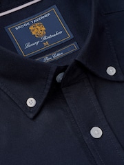 Brook Taverner Blue 100% Cotton Oxford Shirt - Image 4 of 4