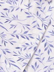 Brook Taverner White Botanical Print 100% Cotton Slub Shirt - Image 4 of 4