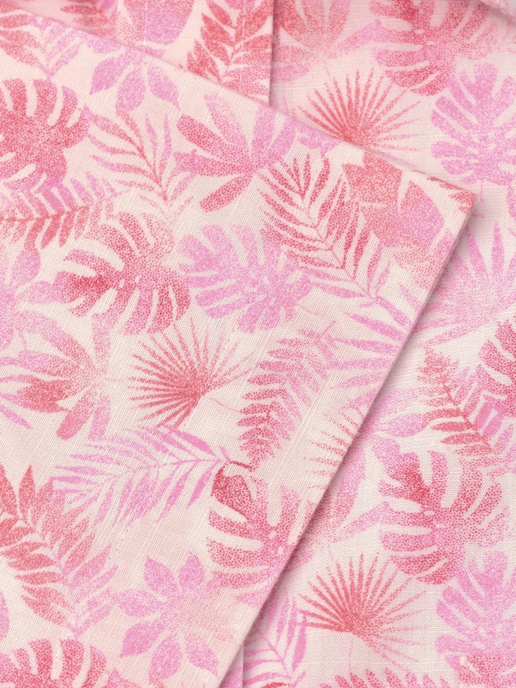 Brook Taverner Pink Botanical Print 100% Cotton Slub Shirt - Image 4 of 4