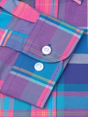 Brook Taverner Pink 100% Cotton Check Oxford Shirt - Image 4 of 4
