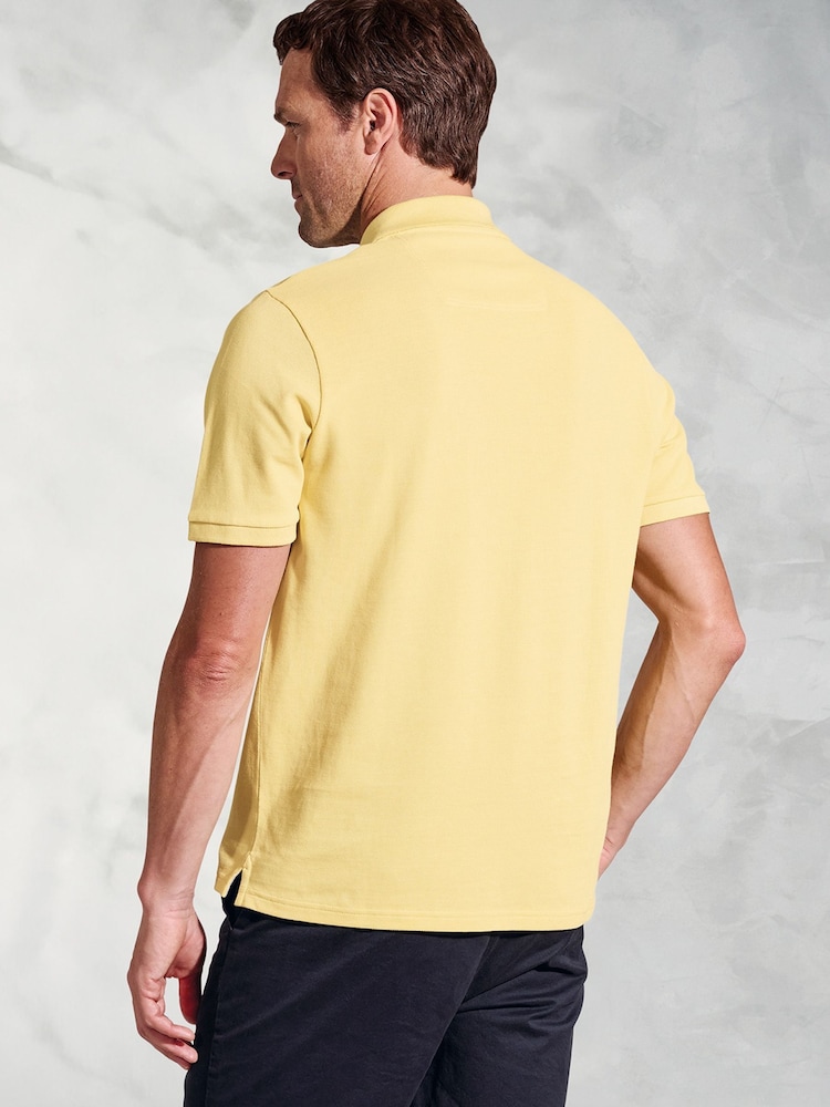 Brook Taverner Yellow Cotton Pique 100% Cotton Polo Shirt - Image 2 of 5